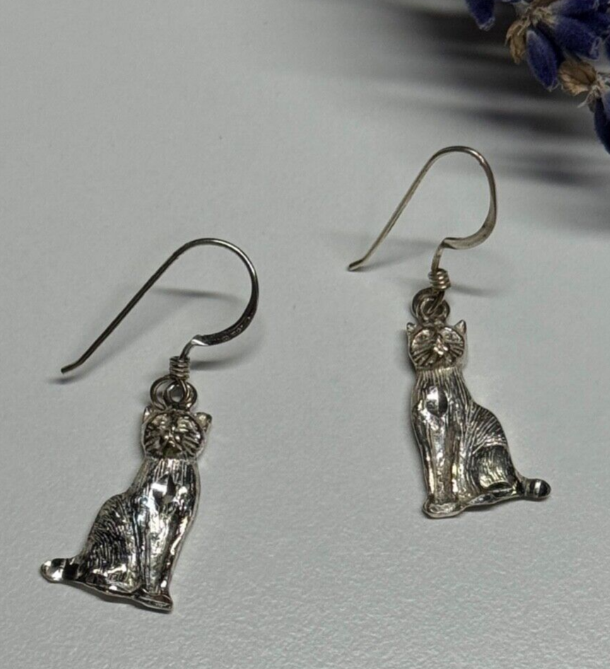 925 Sterling Silver Cats Earrings