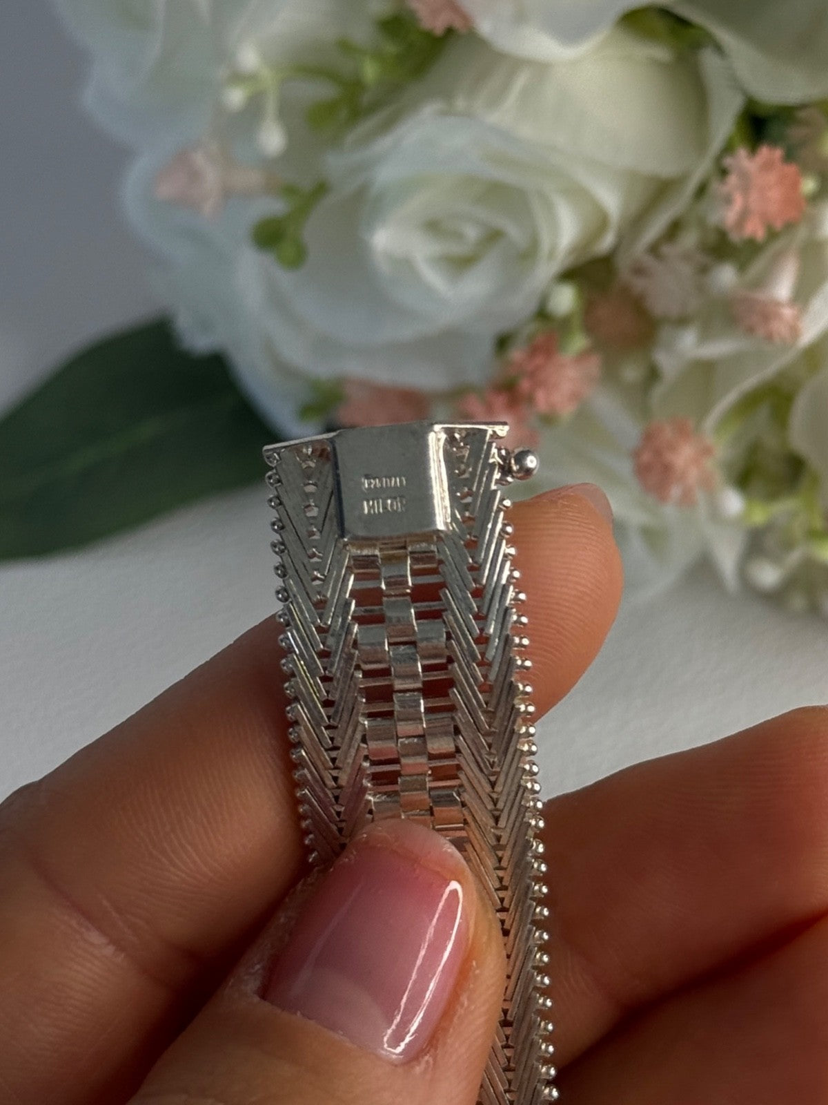 Elegant Italy Milor 925 Sterling Silver Bracelet Length 8 Inch