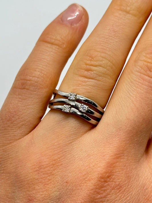 925 Sterling Silver CZ Ring Size 6
