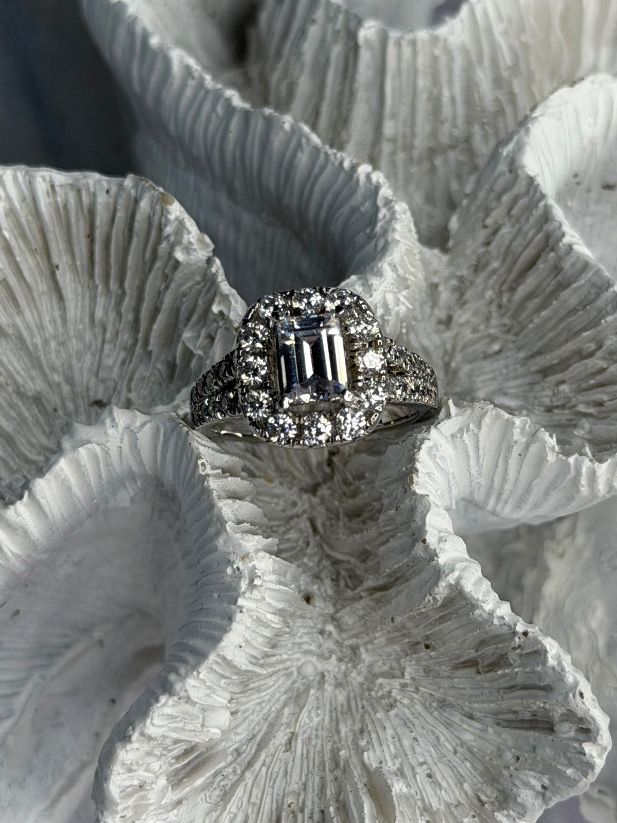 GOC 925 Sterling Silver Cz Ring Size 7