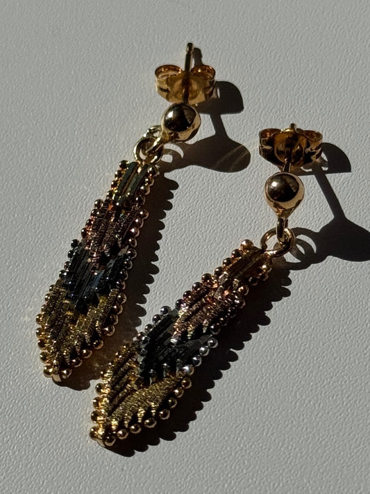 925 Sterling Silver 3 Colors Gold Plated Italy Earrings
