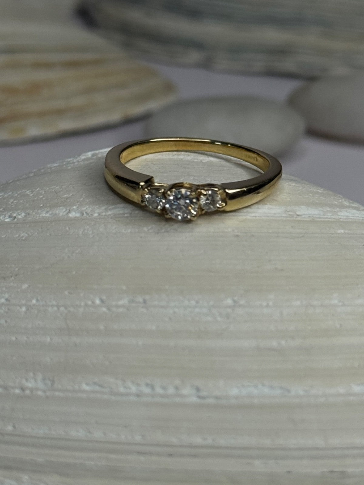 14K Yellow Gold Diamond 0.36 Carat Total Weight Ring Size 7