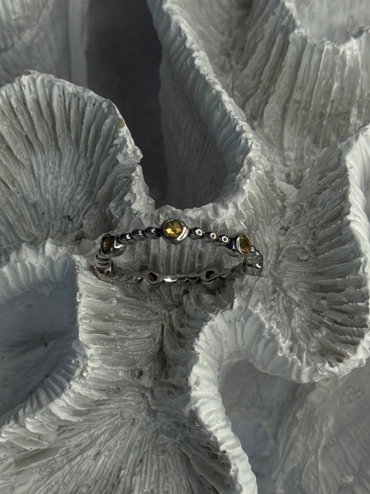 925 Sterling Silver Citrine Ring Size 9.5