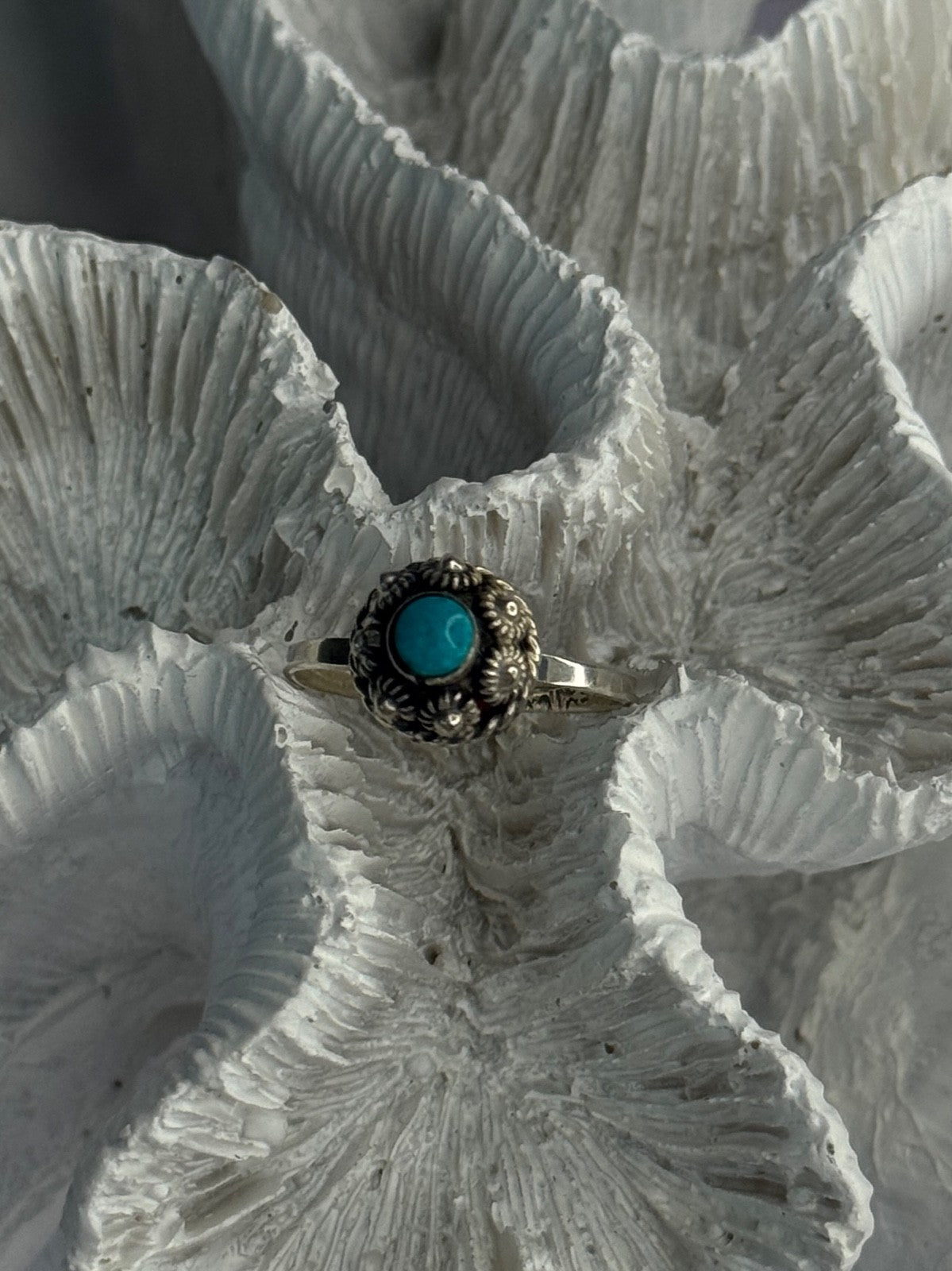 925 Sterling Silver Turquoise Ring Size 7
