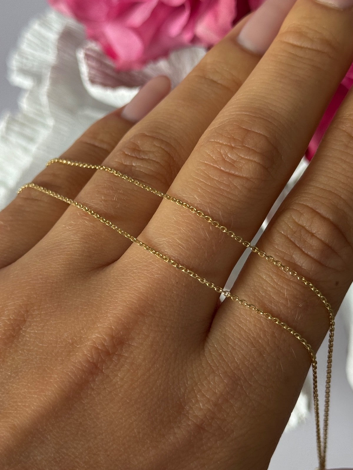14K Yellow Gold 2 Hearts Necklace Length 18 inch