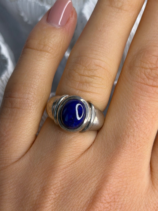 Vintage 925 Sterling Silver Sodalite Ring Size 6