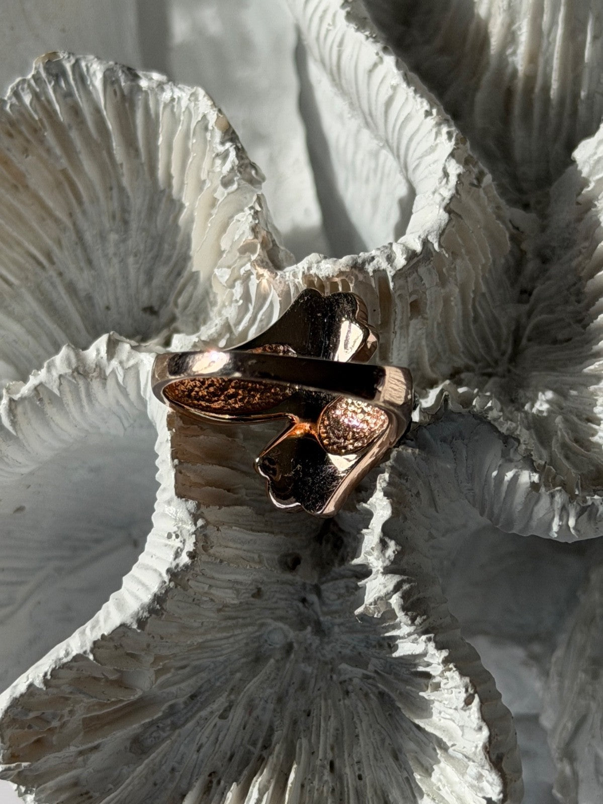 925 Sterling Silver Rose Gold Plated Cz Ring Size 7