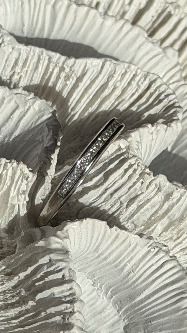 14K White Gold Diamond 0.25 ct Ring Size 9.5