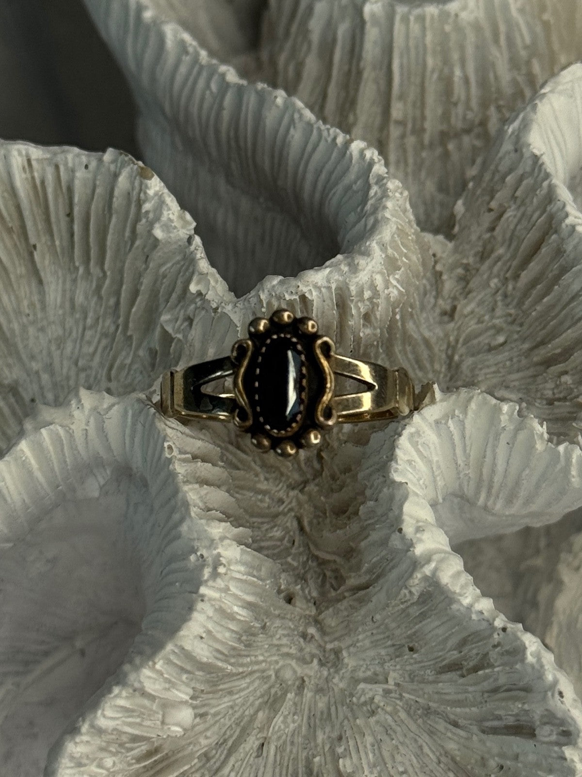925 Sterling Silver Hematite Ring Size 8.5