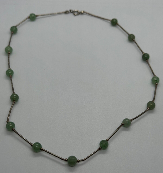 925 Sterling Silver Nephrite Necklace