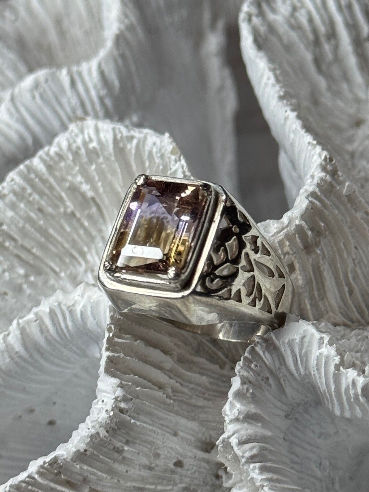 925 Sterling Silver Spinel Men's Ring Size 8