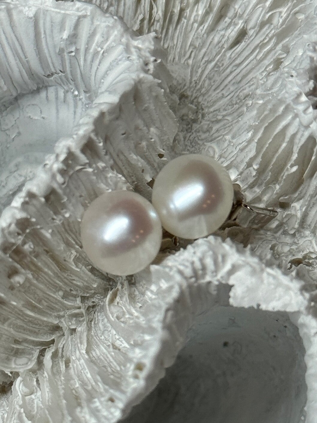 925 Sterling Silver Fresh Water Pearl Earrings Length 0.35 Inch