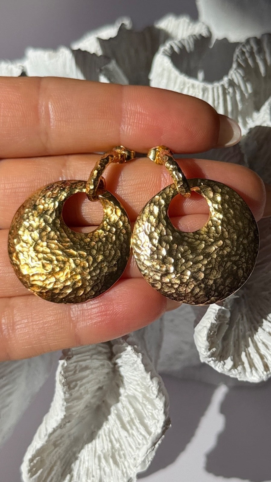 Italy 925 Sterling Silver Gold Plated Earrings Length 1.50 Inch