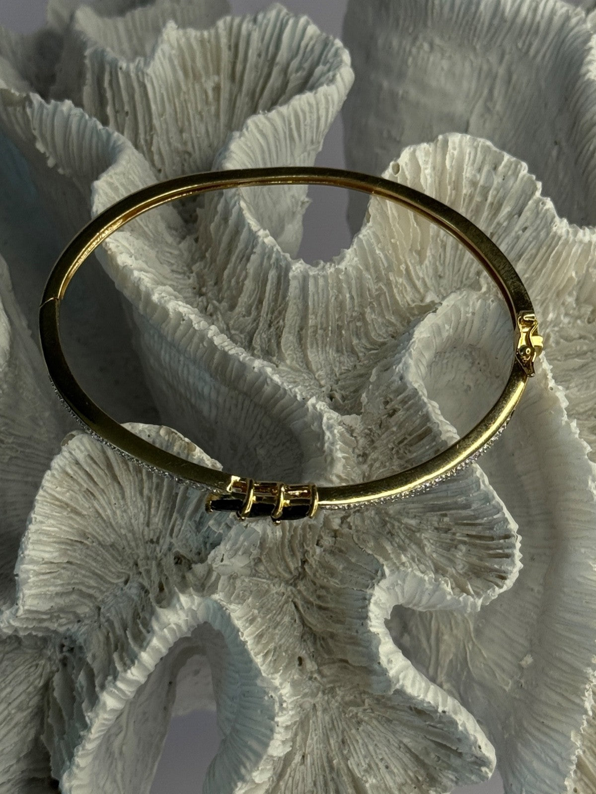 925 Sterling Silver Gold Plated Sapphire Bracelet