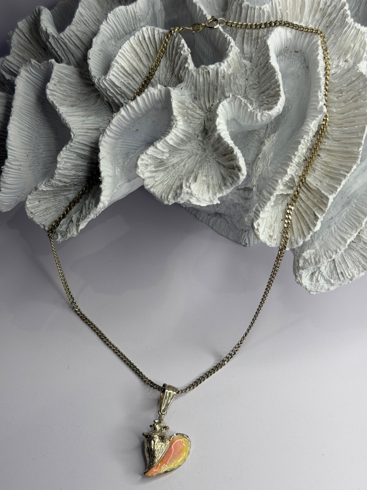 925 Sterling Silver Conch Shell Necklace