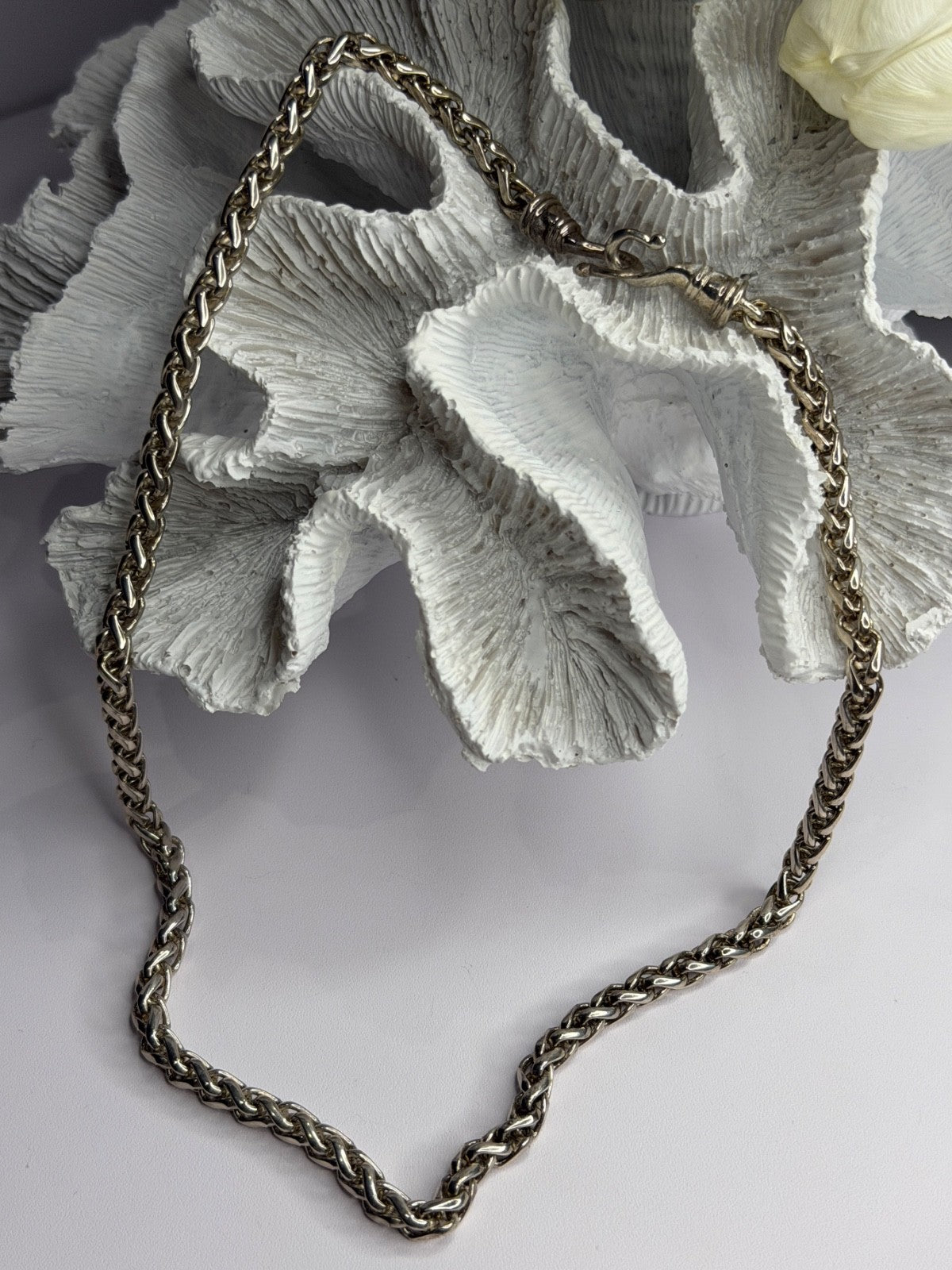 Vintage 925 Sterling Silver Chain Necklace S-Clasp Length 18 in