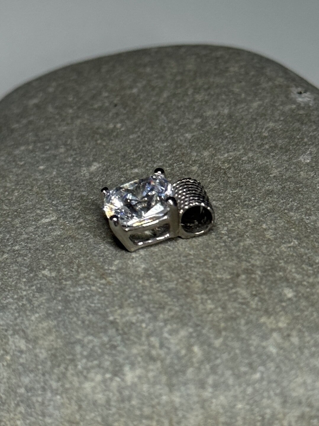 925 Sterling Silver CZ Pendant Length 11 Mm