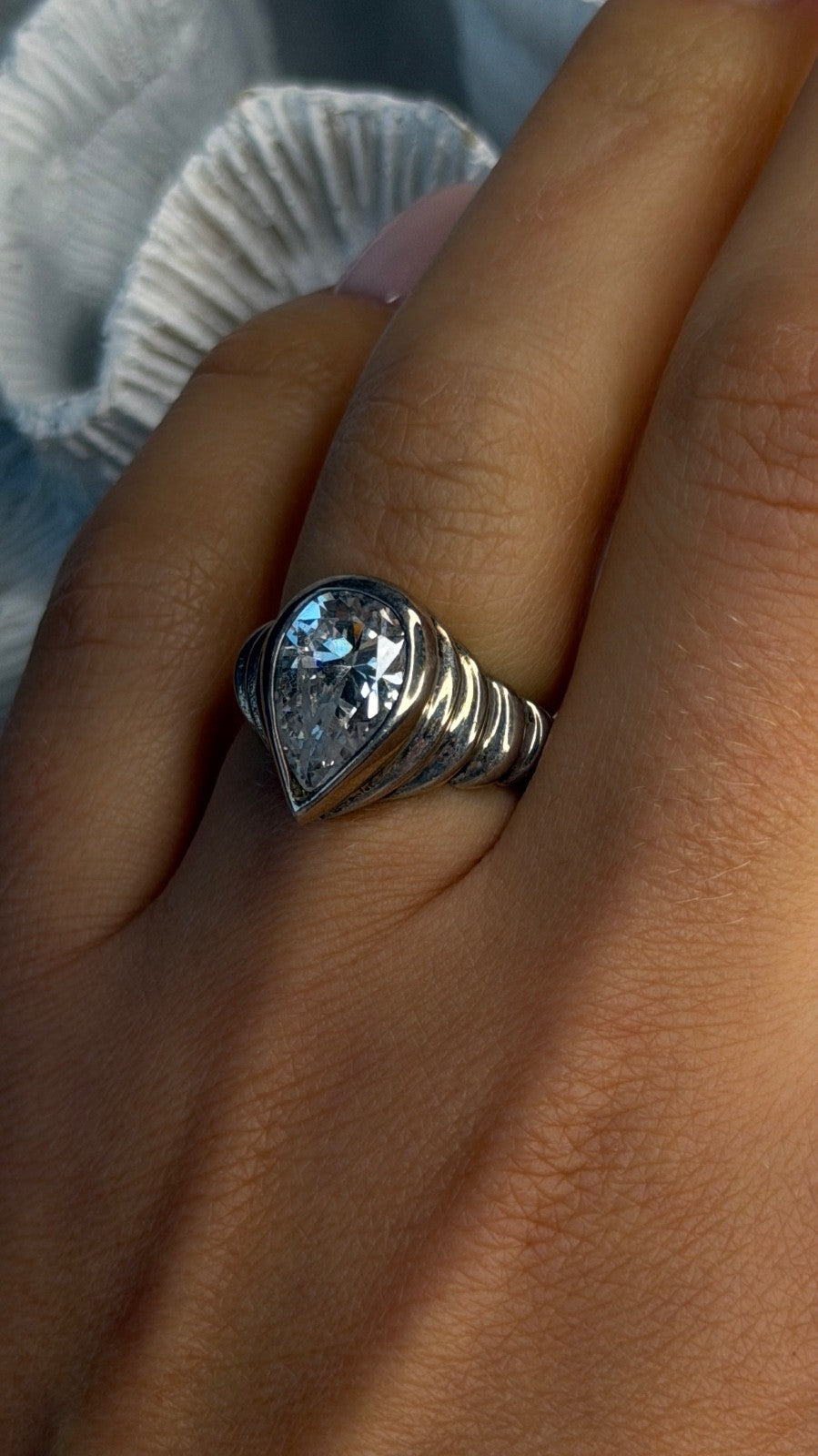 ESPO 925 Sterling Silver Cz Ring Size 6