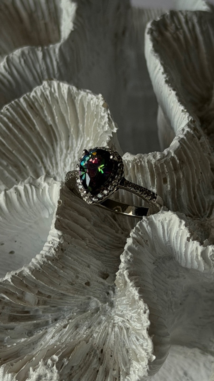 925 Sterling Silver Mystic Topaz & Cz Ring Size 7