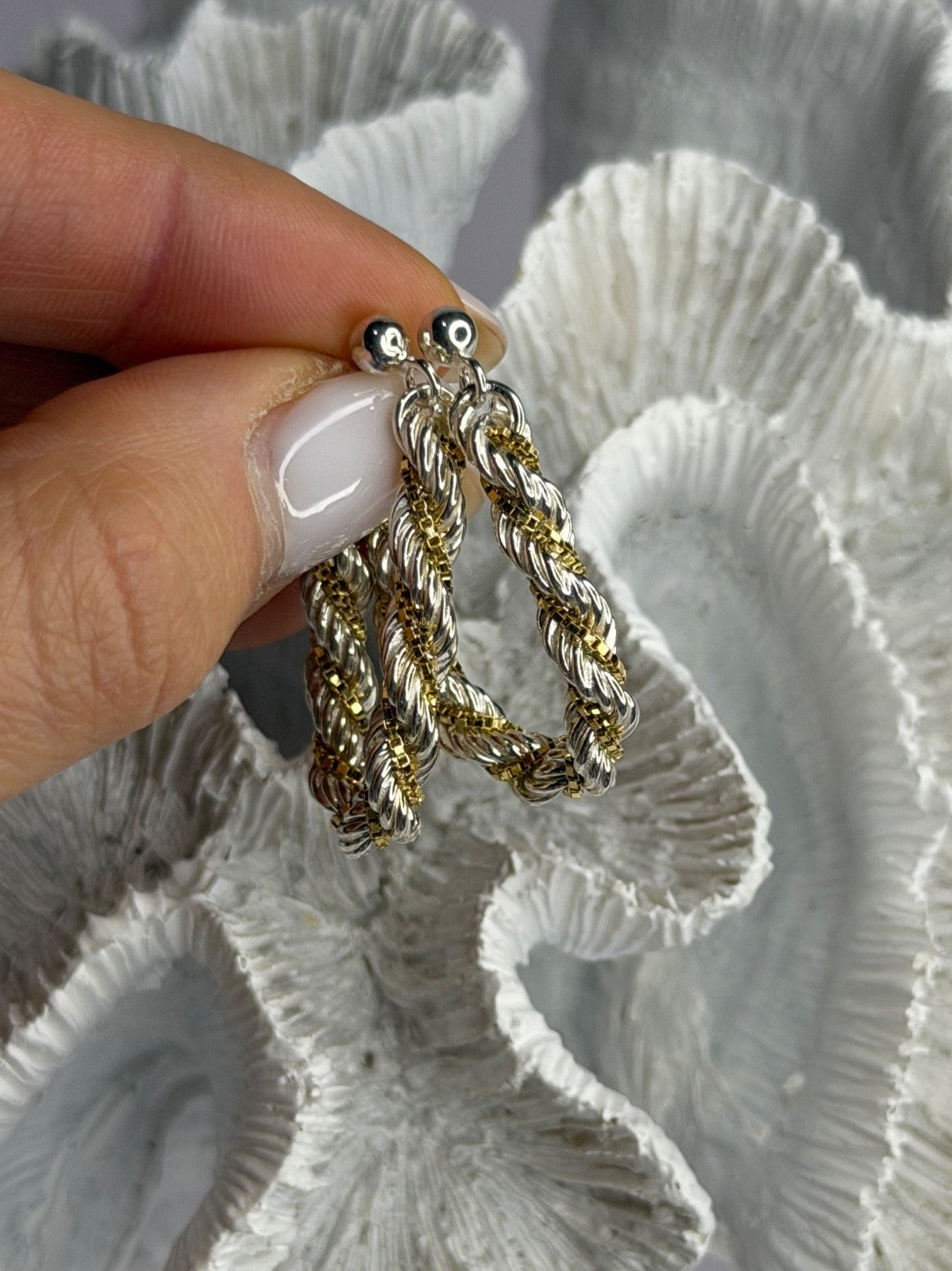 Italy Milor 925 Sterling Silver & Gold Plated Earrings