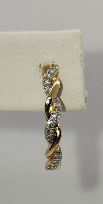 10K Yellow Gold Diamonds 0.3 Carat Earrings Length 18 mm