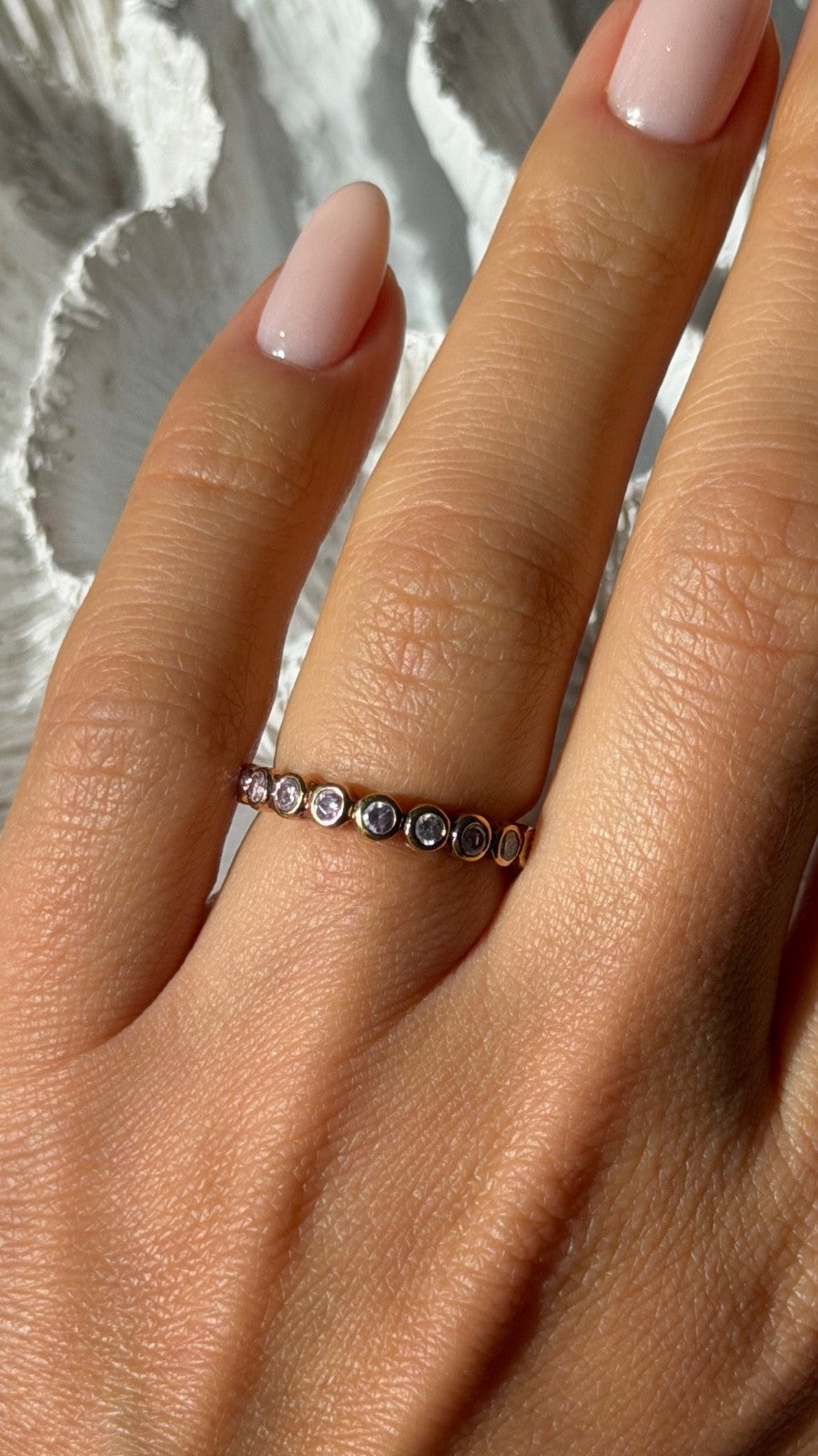 925 Sterling Silver Gold Plated Morganite Ring Size 6