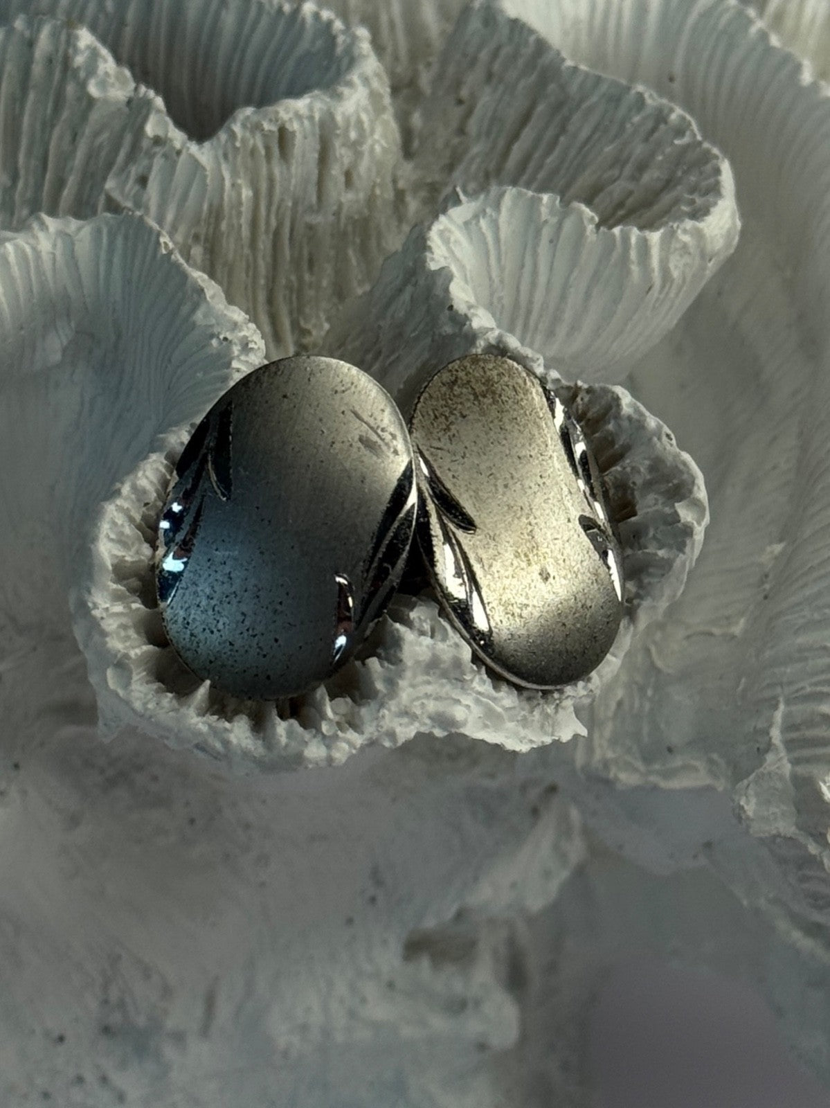 Vintage 925 Sterling Silver Cufflinks Oval Shape