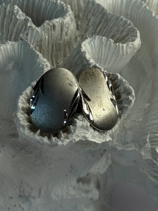 Vintage 925 Sterling Silver Cufflinks Oval Shape