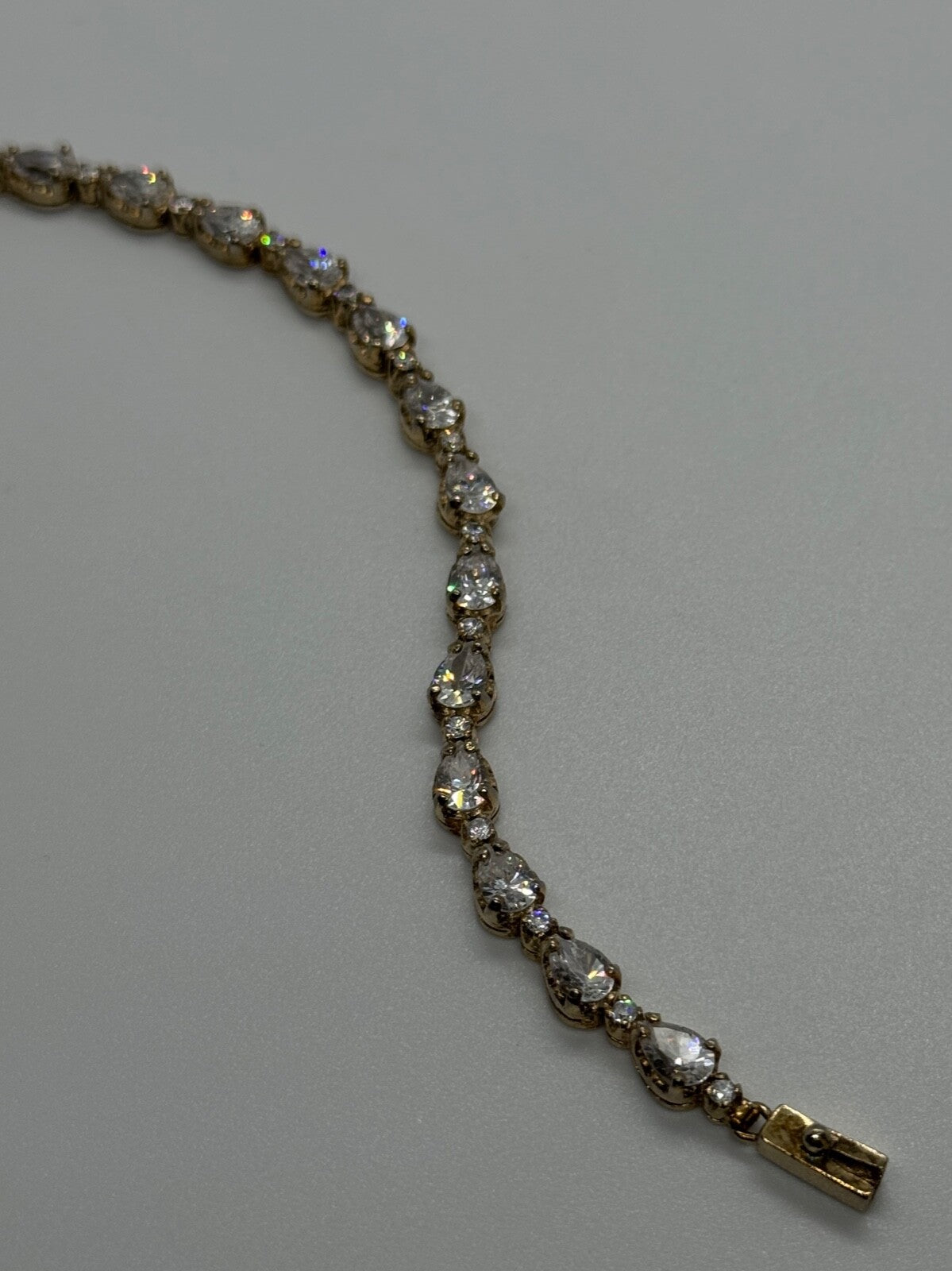 925 Sterling Silver Gold Plated CZ Bracelet