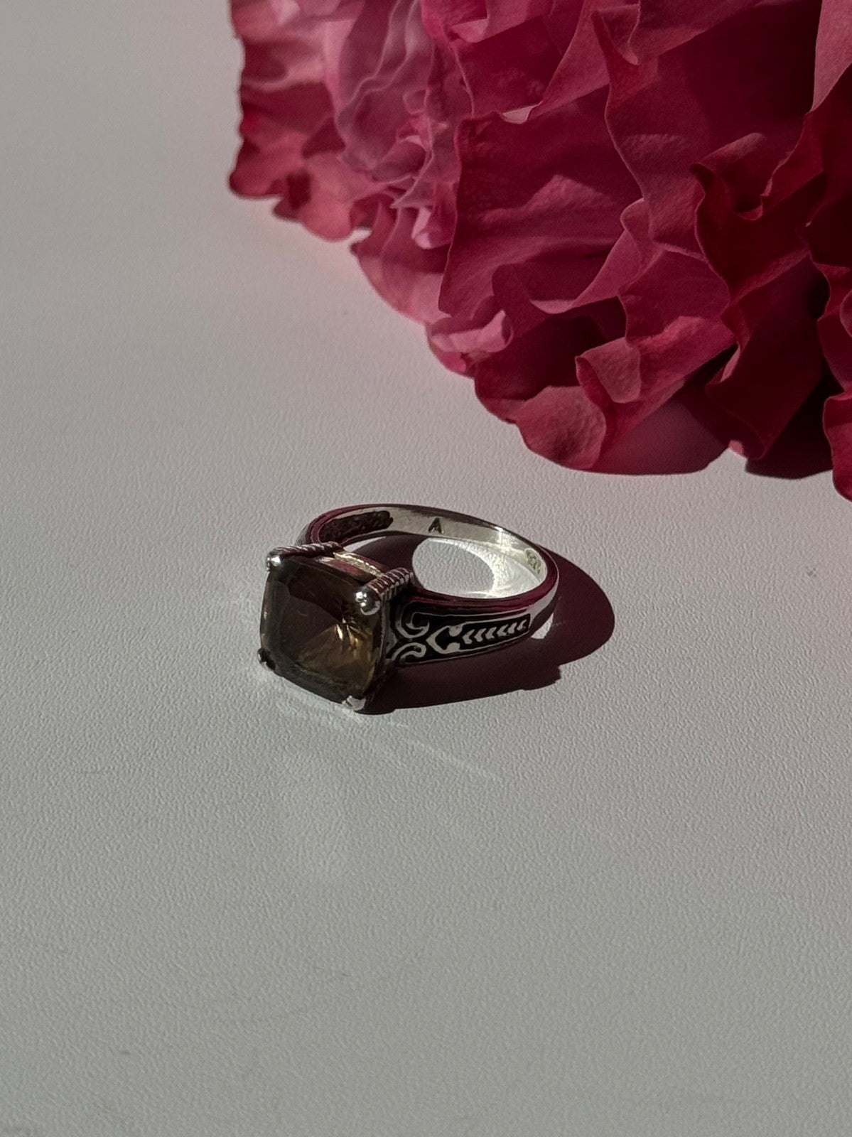 Vintage 925 Sterling Silver Hessonite Ring Size 7