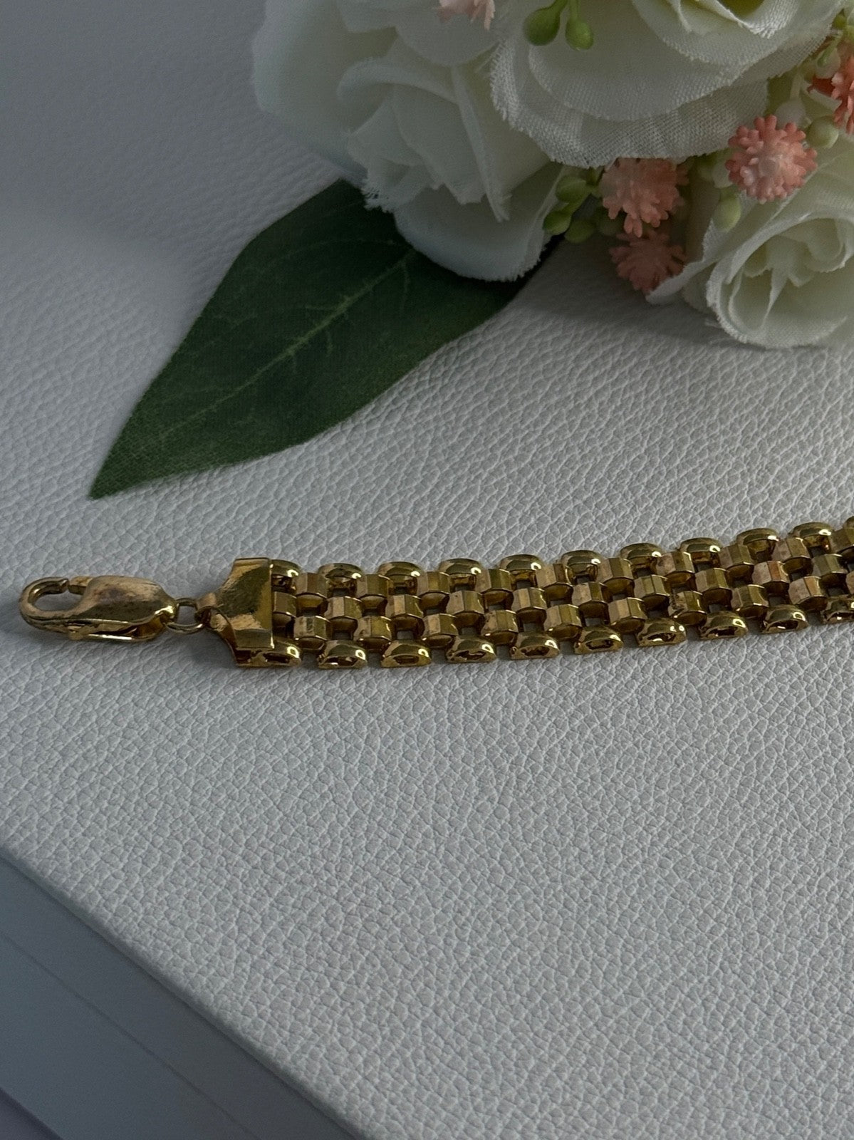 925 Sterling Silver Gold Plated Italy Milor Bracelet Length 7 Inch