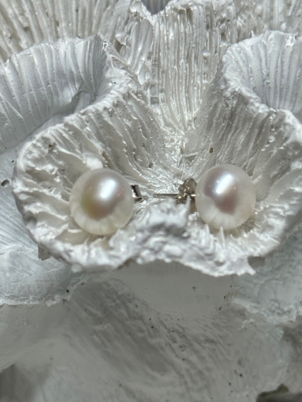 925 Sterling Silver Fresh Water Pearl Earrings Length 0.35 Inch