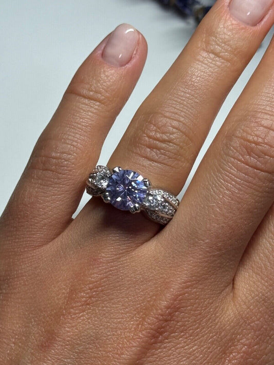 925 Sterling Silver CZ Ring Size 6