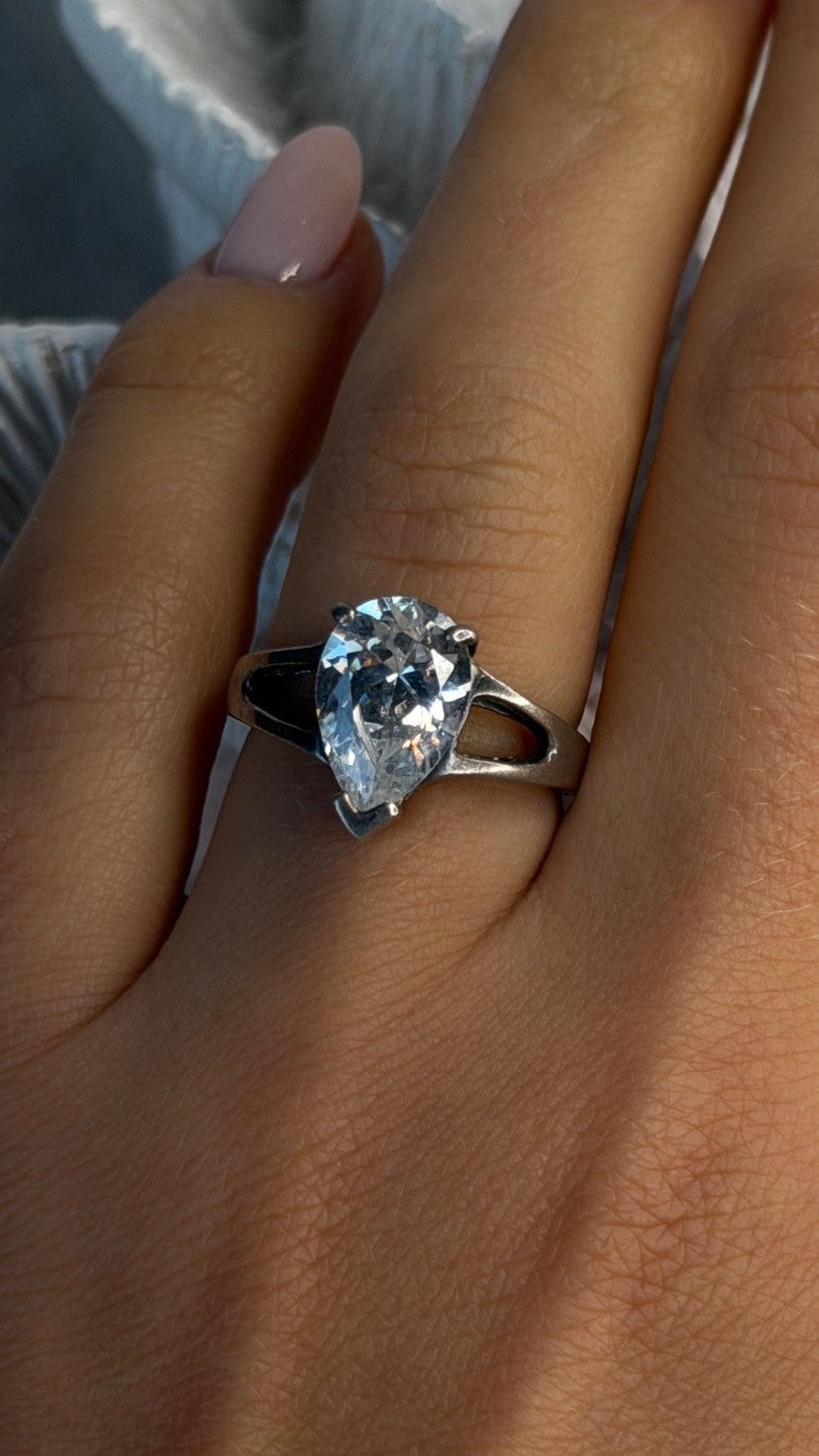 925 Sterling Silver Cz Ring Size 7