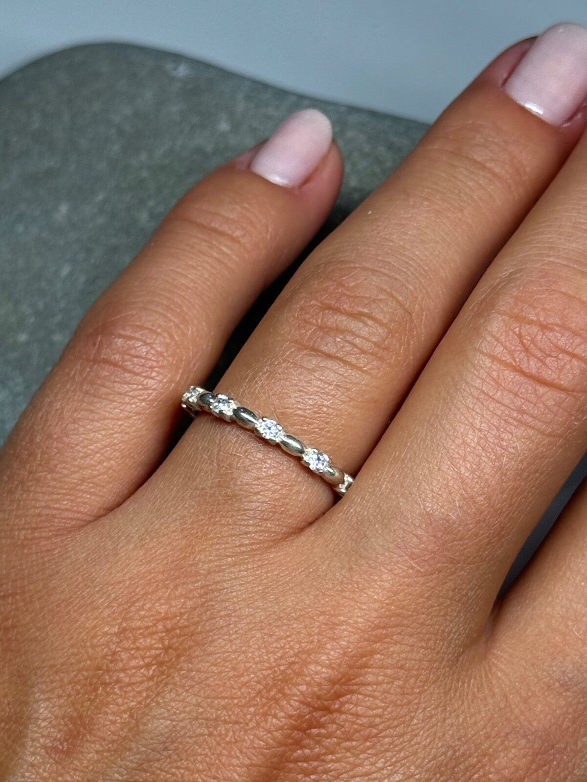 925 Sterling Silver CZ Ring Size 7