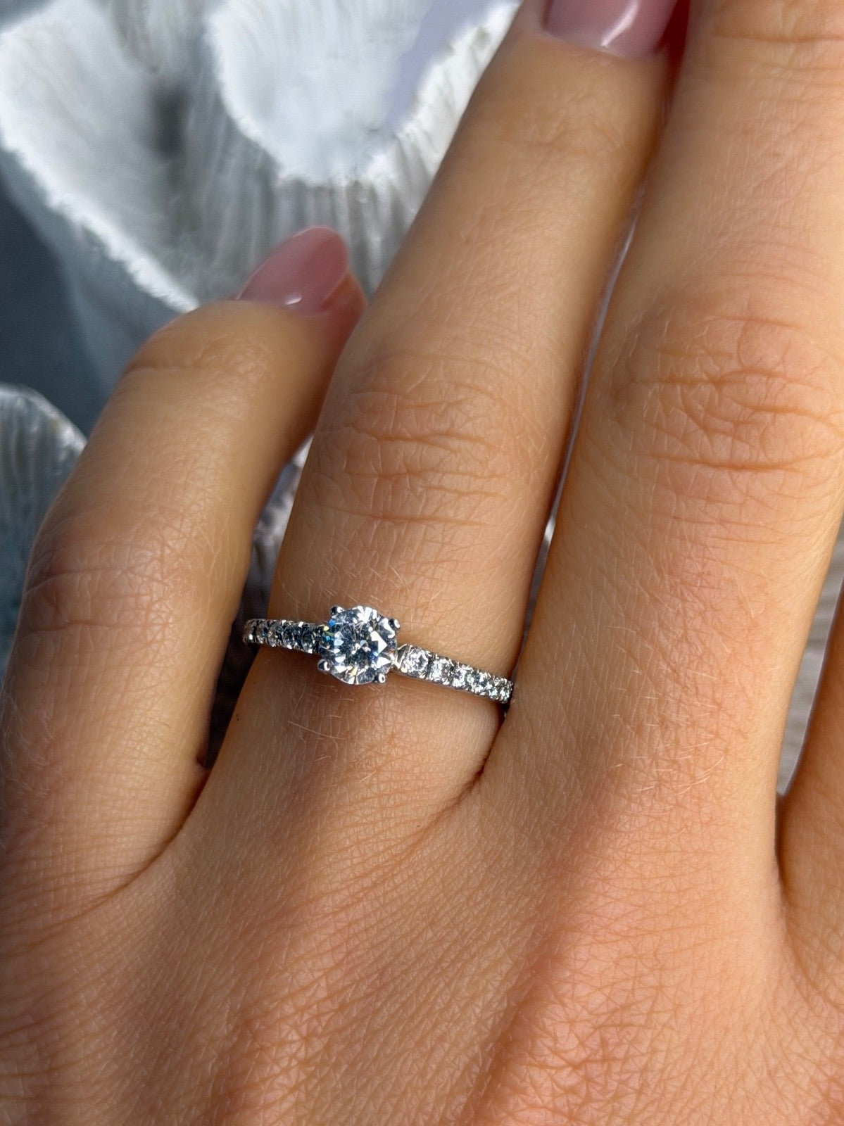 GOC 925 Sterling Silver Cz 0.84 ct Ring Size 7