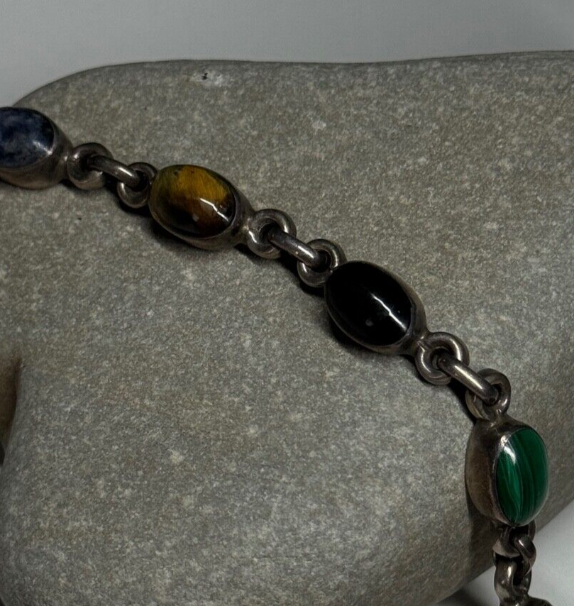 925 Sterling Silver Agate Bracelet