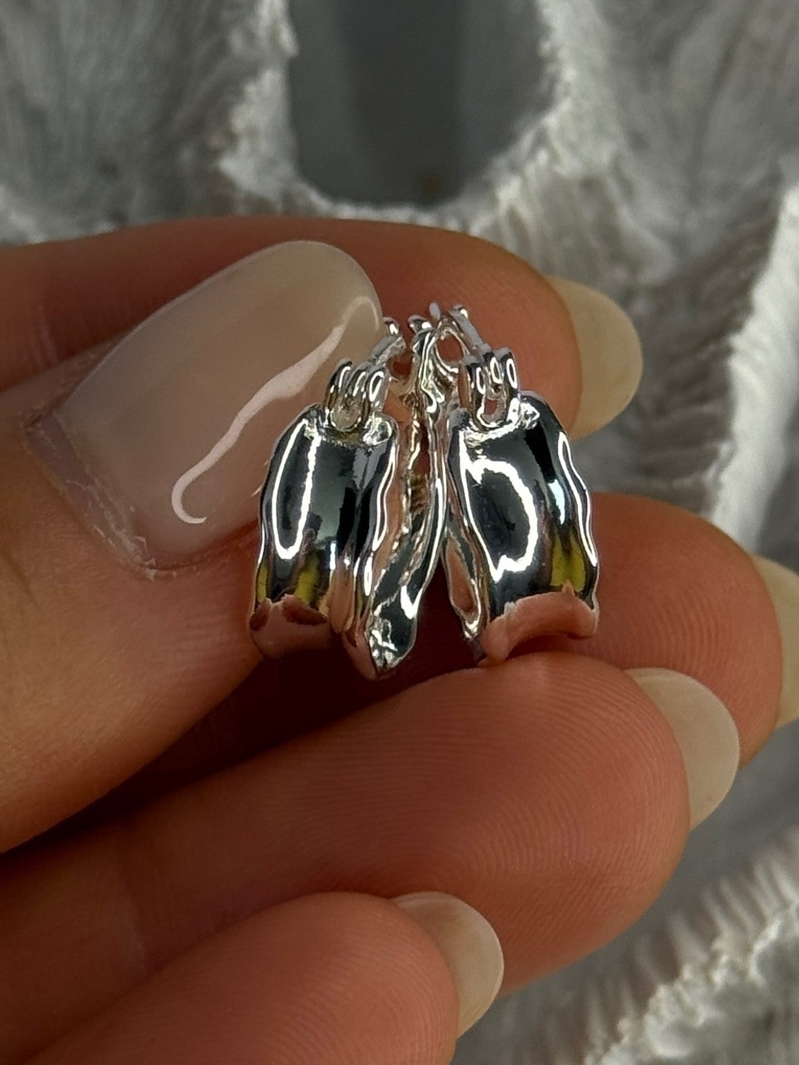 925 Sterling Silver Earrings Length 0.60 Inch