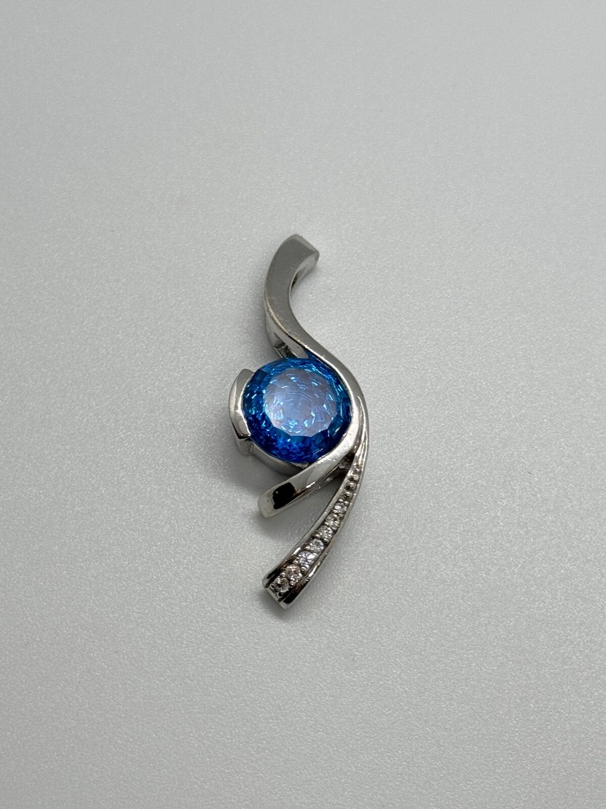 925 Sterling Silver CZ Pendant Lenght 45 mm