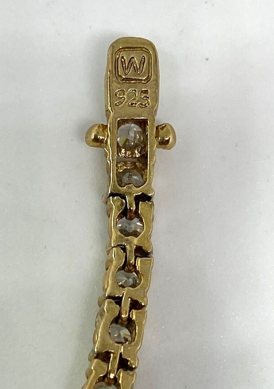 925 Sterling Silver Vermeil CZ Bracelet
