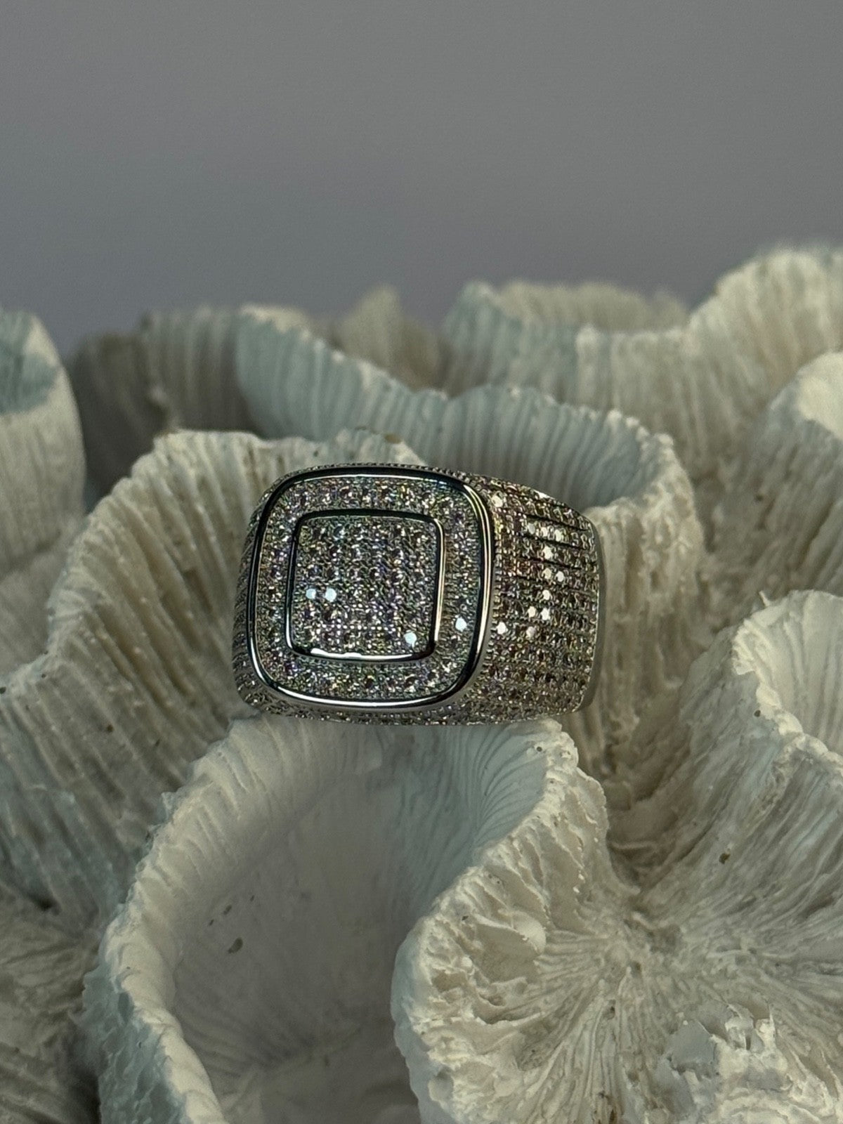 Men'S 925 Sterling Silver CZ Ring Size 12