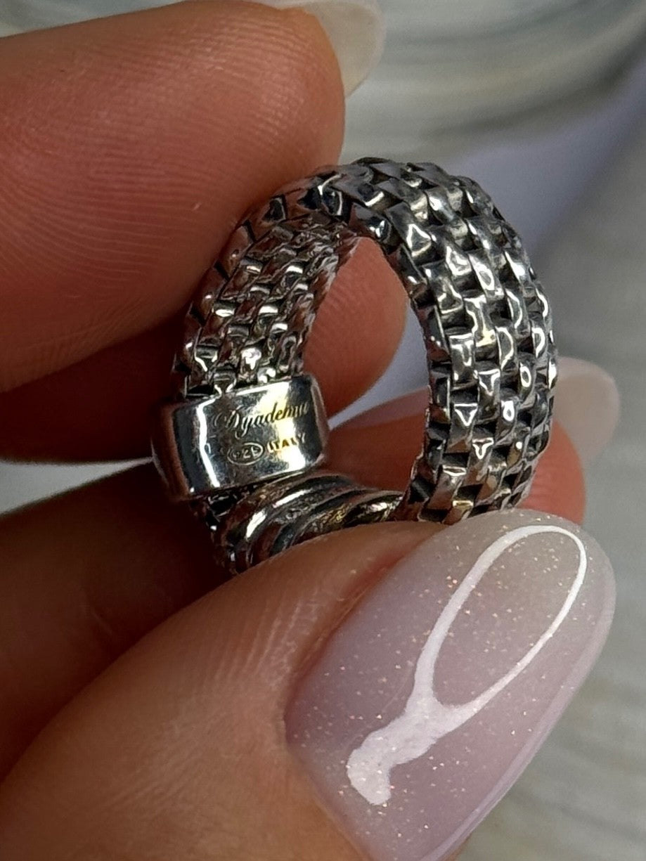 Dyadema Italy 925 Sterling Silver Cz Ring Size 9
