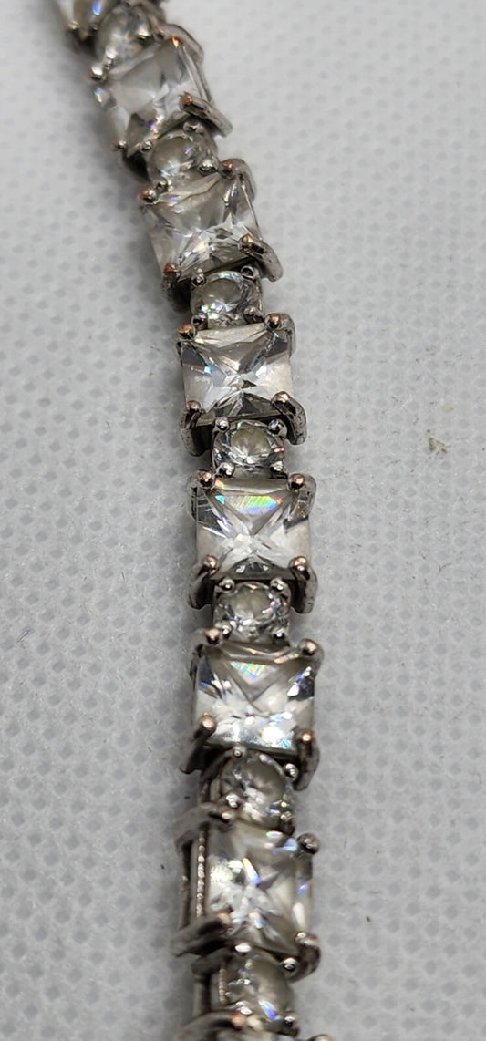 925 Sterling Silver Quartz Bracelet Size 7 IN
