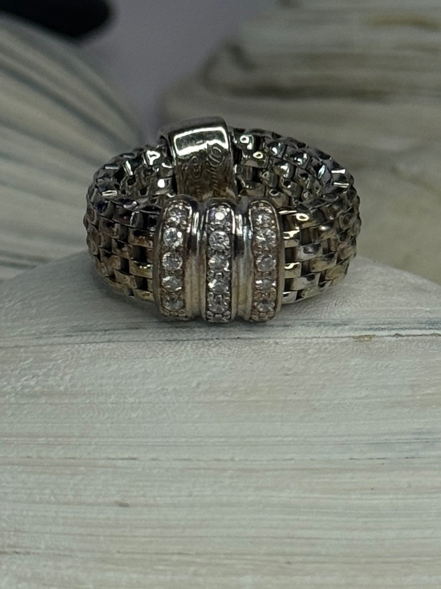 Dyadema Italy 925 Sterling Silver Cz Ring Size 9