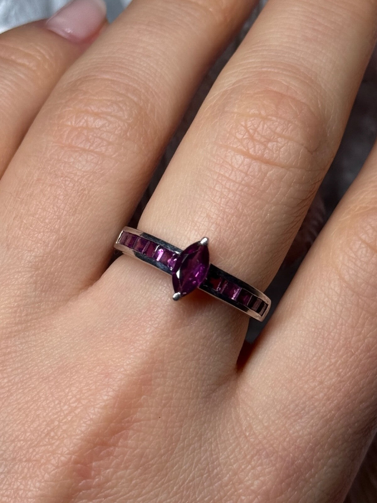 925 Sterling Silver Spinel Ring Size 7.5