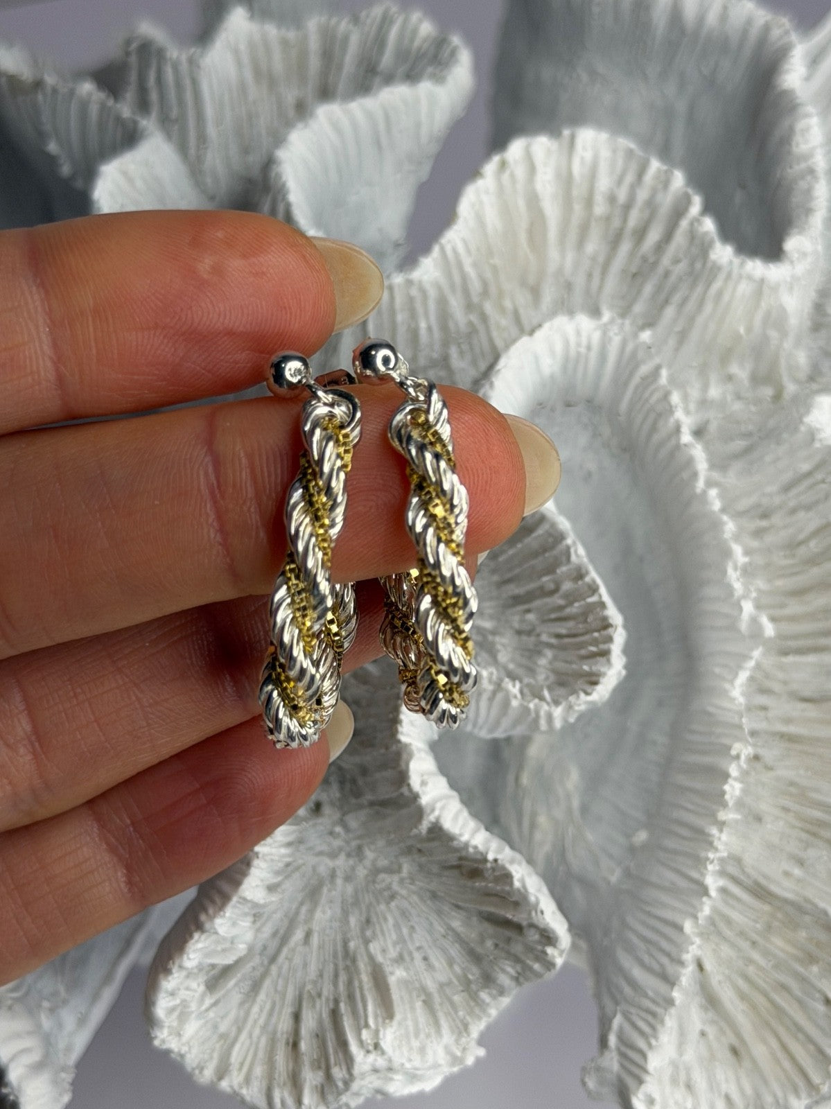 Italy Milor 925 Sterling Silver & Gold Plated Earrings