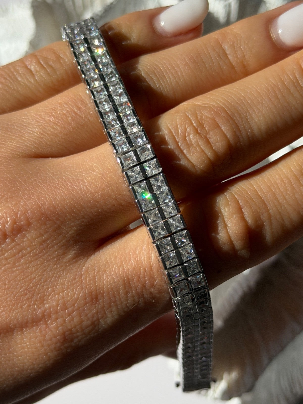 Shiny 925 Sterling Silver Cz Bracelet
