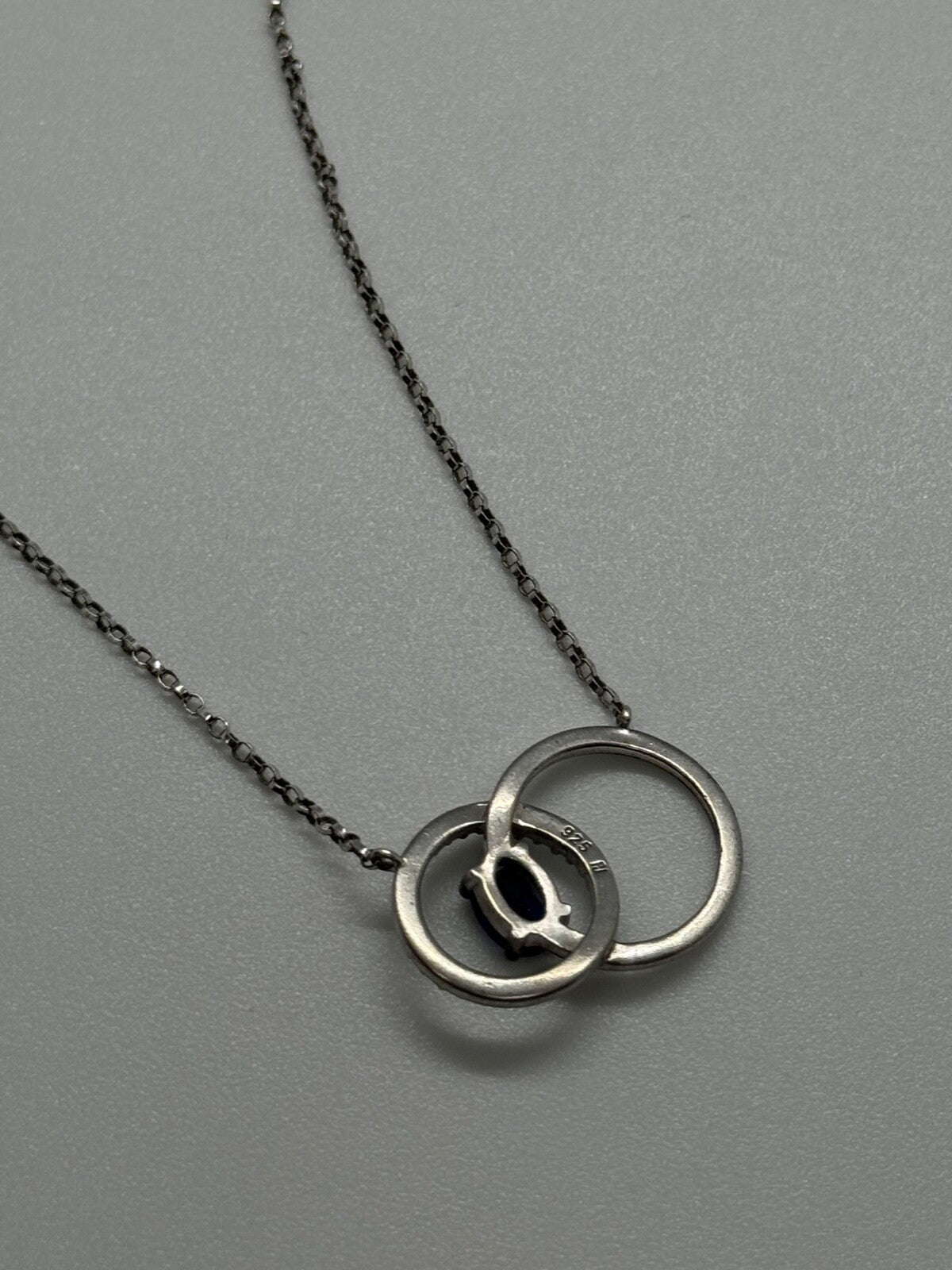 925 Sterling Silver Sapphire & Beryl Necklace