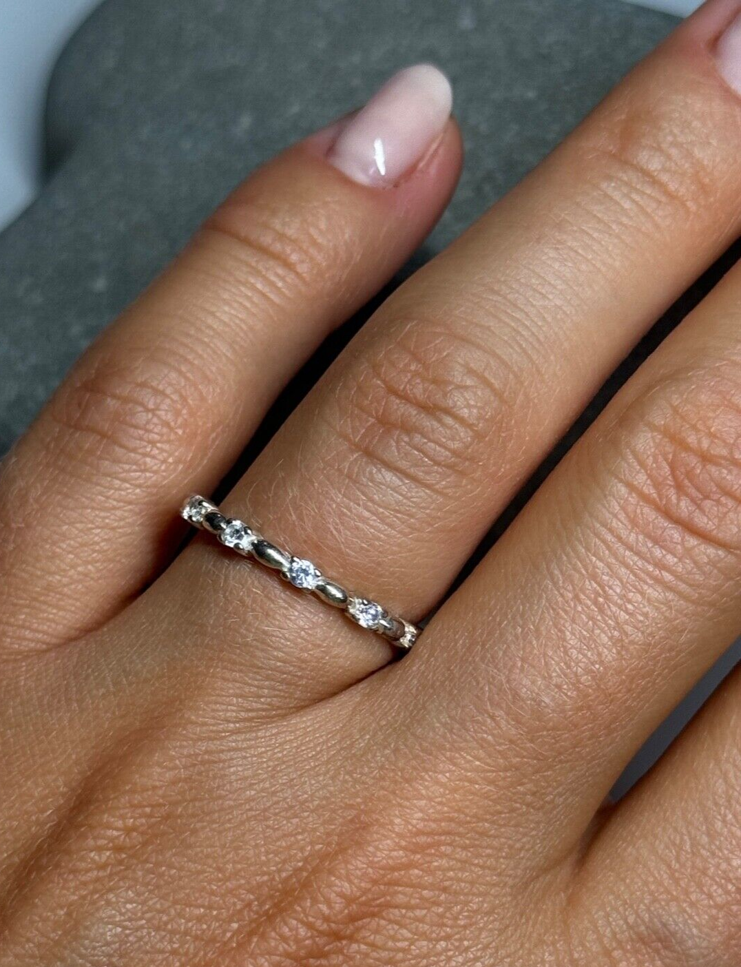925 Sterling Silver CZ Ring Size 7.5
