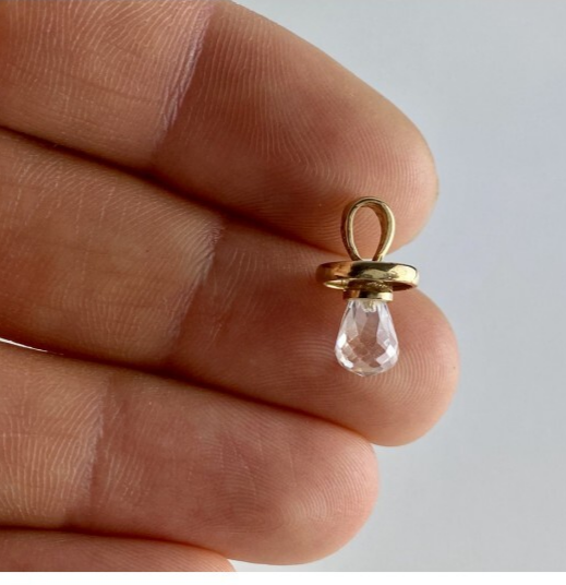 10K Yellow Gold Crystal Swarovski Pendant
